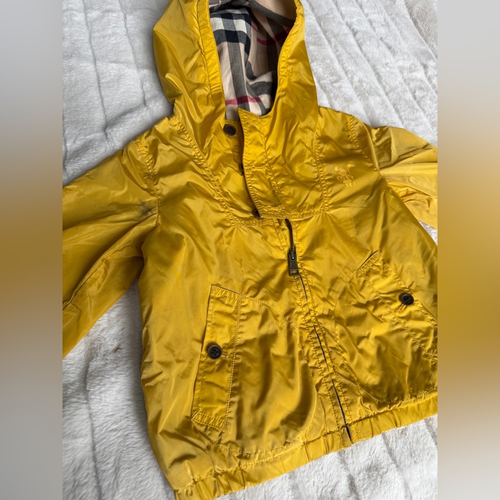 Burberry Kids Bright Yellow Raincoat with Hood